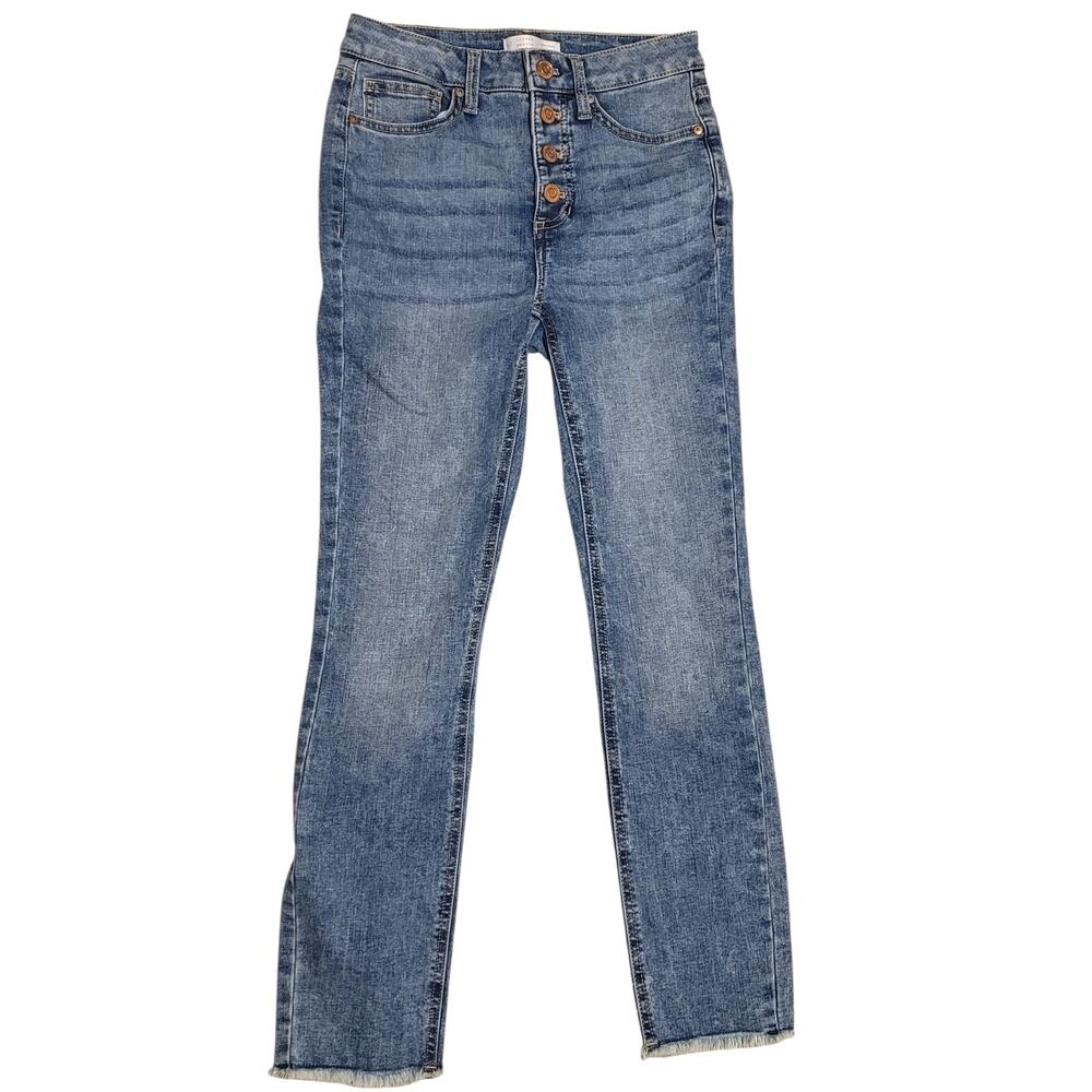 Lauren Conrad Womens High-Rise Skinny Ankle Jeans with Raw Hems Size 2 EUC